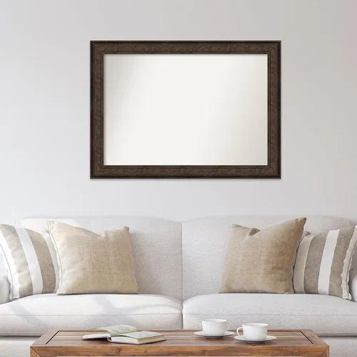 Vista 23 de Amanti Art Espejo de pared personalizado no biselado (25 x 25 pulgadas), marco de bronce acentuado, varios tamaños personalizados, espejo de baño