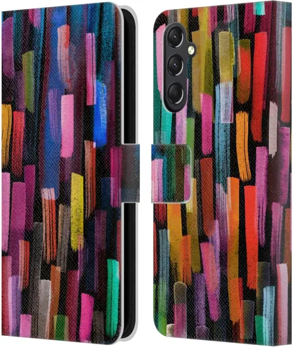 Vista 174 de Head Case Designs Officially Licensed Ninola Brushstrokes Black Summer Patterns Leather Wallet Case Compatible with Samsung Galaxy A07 4G