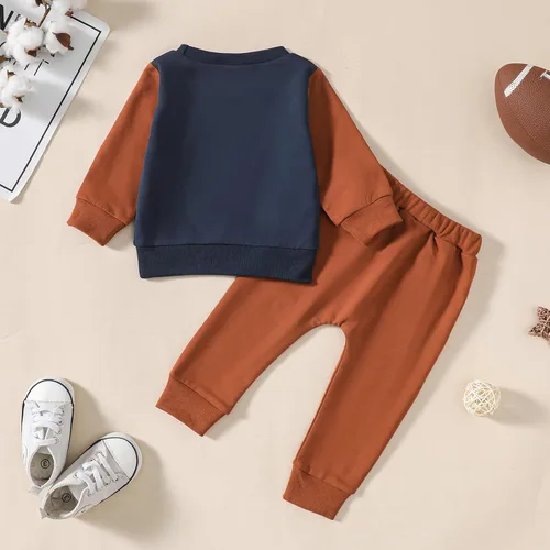 Vista 6 de Hoanselay Conjunto de sudadera de manga larga con capucha y pantalones de otoño e invierno para bebé niño
