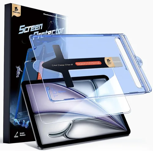 Vista 8 de MAGIC JOHN Protector de pantalla para iPad Air de 11 pulgadas M2 [6th 2024], vidrio templado, eliminación automática de polvo, sin burbujas