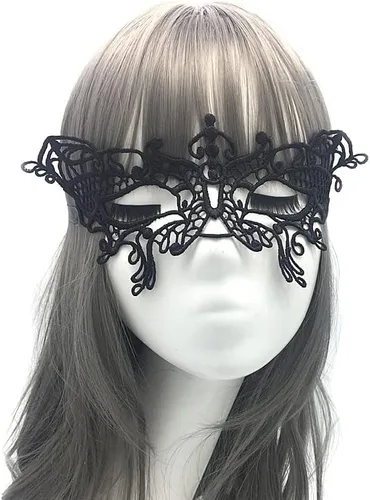 Vista 6 de Máscara de encaje para mujer, 3 piezas, para Halloween, carnaval, bailes de baile y fiesta veneciana