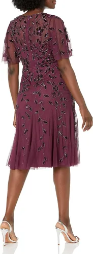 Vista 3 de Adrianna Papell Elegante vestido midi con cuentas para mujer