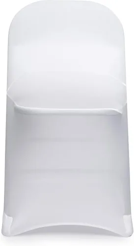 Vista 2 de Lann's Linens 10 fundas de silla plegables de elastano blanco para bodas, fiestas y banquetes