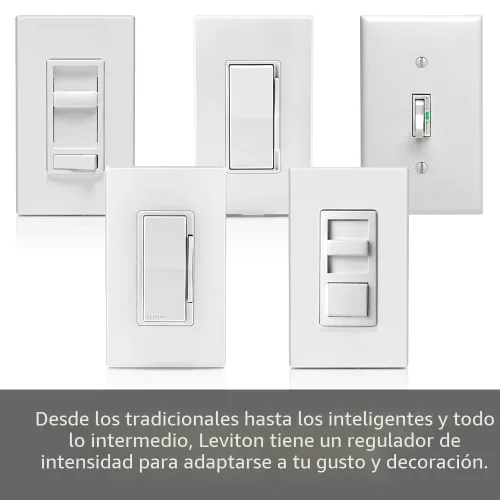 Vista 7 de Leviton Regulador de luz enchufable de mesa para bombillas LED regulables, halógenas e incandescentes, TBL03-10E, negro