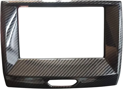 Vista 2 de ruihe Cubierta de marco de navegación central interior de color de fibra de carbono compatible con Ford Ranger 2015 2016 2017 2018 2019 2020 2021