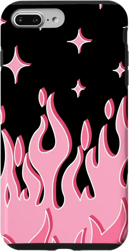 Vista 12 de Lindo patrón de llama rosa Grafitti Flames Pastel Goth Case para iPhone 17