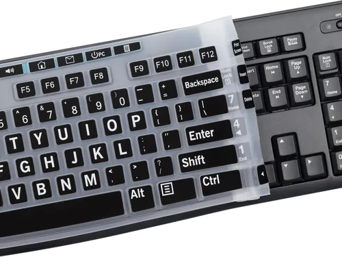Vista 5 de Funda de teclado de letra grande para teclado inalámbrico K270, cubierta de teclado inalámbrico Logitech MK295 MK275 MK270, protector de piel
