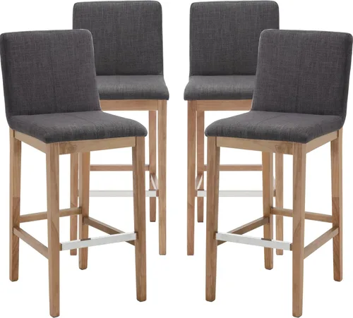 Vista 30 de Kmax Juego de 2 taburetes de bar de 26 pulgadas de altura de mostrador, taburetes tapizados para encimera de cocina con soporte trasero, taburetes