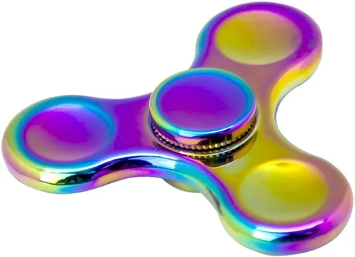 Vista 3 de Fidget Spinner de metal arco iris antiansiedad, alivia el aburrimiento, hiperactividad.