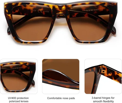 Vista 20 de SOJOS Fashion Oversized Square Cat Eye Polarized Sunglasses for Women Trendy Cateye Style Womens Sunglasses SJ2179