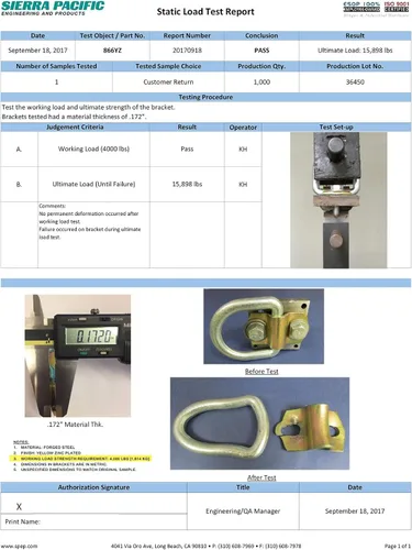 Vista 4 de Pesada 12,240 lb Cap. Tiedown y placa trasera w/2 – 1/2" hardware, Paquete de 2