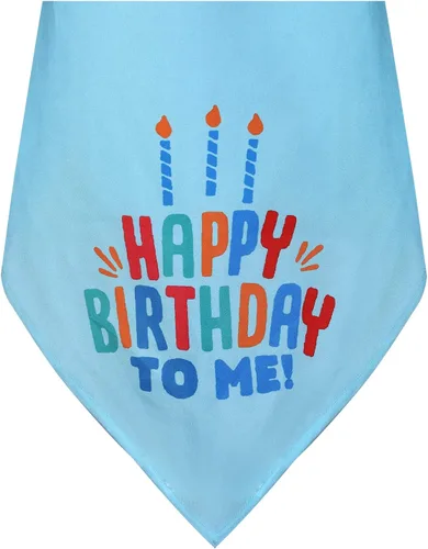 Vista 7 de Juego de sombreros y bufandas bandana para cachorros y gatos con velas coloridas azules para pequeños animes, suministros de fiesta de cumpleaños