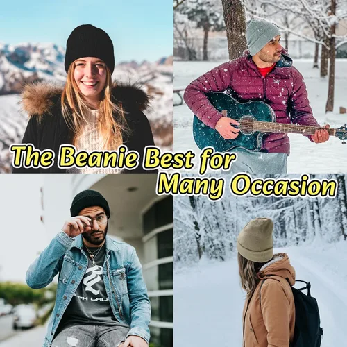 Vista 7 de NPQQUAN 3 Packs Unisex Beanie Hats for Men Women Winter Knit Beanies