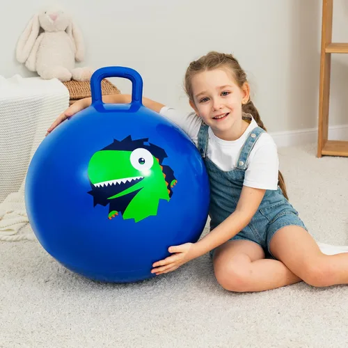 Vista 8 de ZOOJOY Hopper Ball, juguetes de salto para niños, pelota inflable de 18 pulgadas con asa para niños y niñas de 3 a 8 años, juguete inflable
