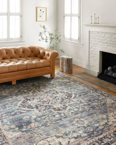 Vista 11 de Loloi Hathaway Collection HTH-04 Beige/Multi 2 pies 3 pulgadas x 3 pies 9 pulgadas, Alfombra de acento de 0.25" de espesor, suave, duradera
