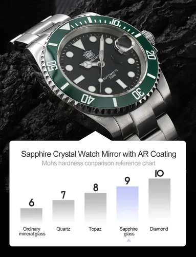 Vista 3 de Steeldive - Reloj automático para hombre SD1953 de acero inoxidable NH35 de movimiento de 984.3 ft de buceo