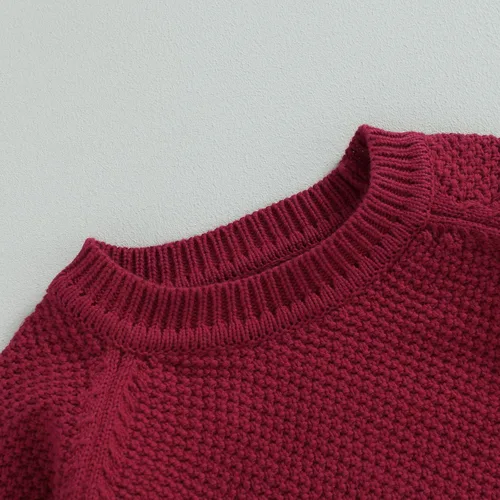 Vista 4 de Covvoliy Suéteres de punto grueso para bebé, niña, niño, sudadera para bebé, linda ropa de otoño e invierno