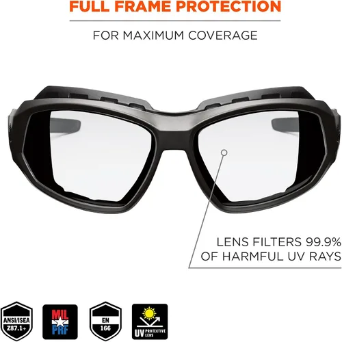 Vista 2 de Ergodyne Skullerz Loki - Juego de gafas de seguridad antiempañantes convertibles, mate