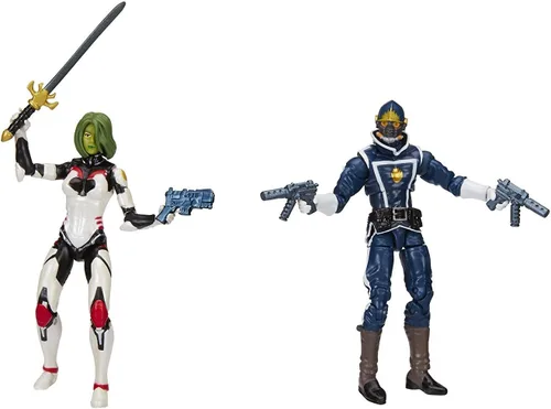 Vista 2 de Marvel Legends Series Guardianes de la Galaxia Gamora y Star-Lord Figuras de acción de 3.75 pulgadas