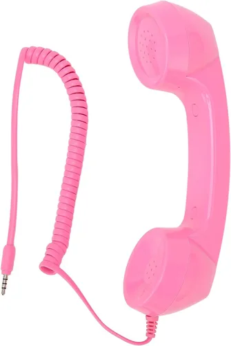 Vista 11 de Auricular de teléfono retro, receptor de teléfono con cable de 0.138 in con micrófono y altavoz, control de volumen, cable en espiral de 9 pies