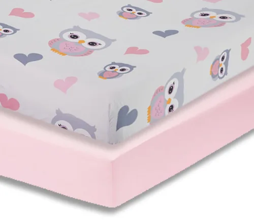Vista 18 de Everyday Kids Paquete de 2 Sábanas Bajeras para Cuna para Niña, 100% Sábana de Bebé de Microfibra Suave y Transpirable, Se Adapta a Colchones