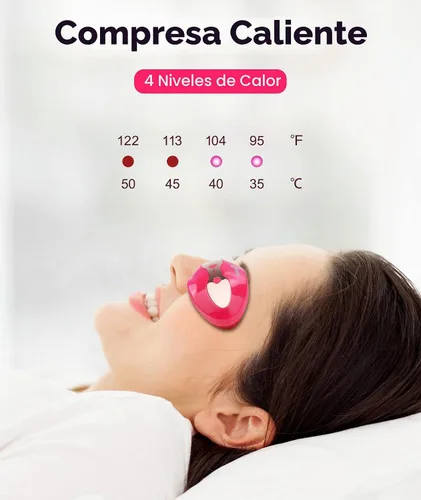 Vista 3 de FERNIDA Terapia de labios de luz roja para mujeres, dispositivo de labios recargable con cuidado de ojos calentado, mejora el color de los labios