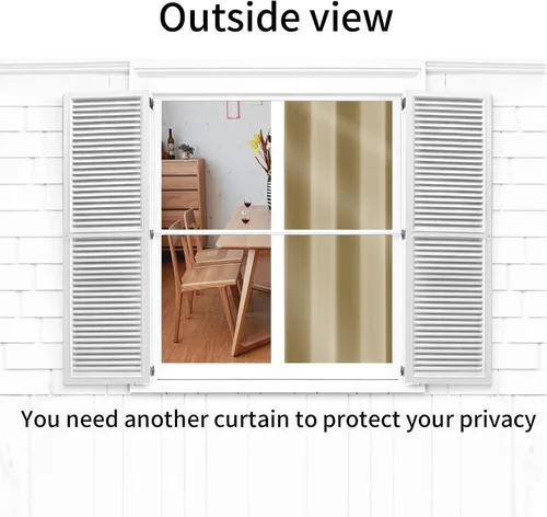 Vista 7 de Pickluc - Paneles de cortinas opacas con ojales, cortinas para bloquear la luz para el dormitorio, aisladas térmicamente, reducción de ruido