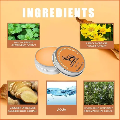 Vista 7 de Bálsamo para aliviar los nervios, crema calmante para articulaciones y músculos, bálsamo natural de apoyo para los nervios y las articulaciones