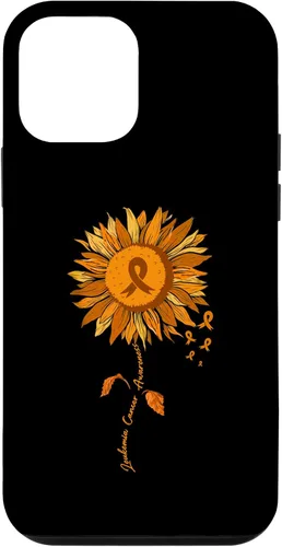 Vista 16 de Funda para iPhone 17 con cinta naranja y girasol de conciencia sobre la leucemia