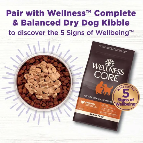 Vista 5 de Wellness Bowl Boosters Bare, complemento para comida de perro para razas pequeñas, medianas y grandes, sin cereales, natural, liofilizado