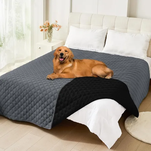 Vista 165 de Smiry Funda Impermeable para Cama de Perro Manta para Mascotas, Manta Suave y Lavable para Perros para Muebles Cama Sofá Sofá Reversible, a Cuadros
