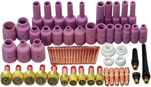 Vista 9 de RIVERWELD TIG Lente de gas Collet Cuerpos 45V 10N Boquilla de alúmina Tazas de cerámica 54N Serie de gran diámetro 2% Electrodo de tungsteno toriado