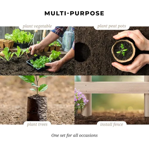 Vista 5 de K-Brands Paquete de 5 brocas para plantar - Juego de 5 - Taladro de agujero en espiral de jardín y herramienta de maceta de bulbo - Plantas de cama