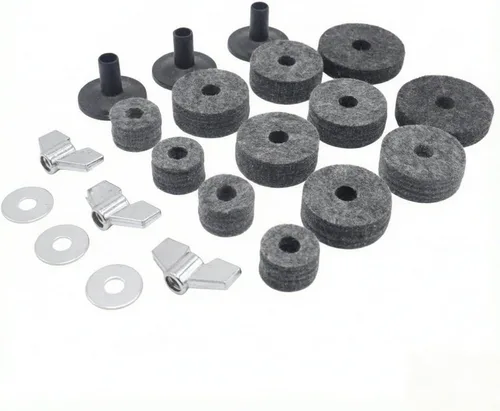 Vista 7 de Kit de hardware de embrague de platillo y embrague Hi-Hat de 21 wing nuts and washers included, black clutch felt cup, stand sleeve padding, drum