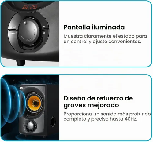Vista 7 de Sistema de altavoces Bluetooth 2.1 de audio acústico