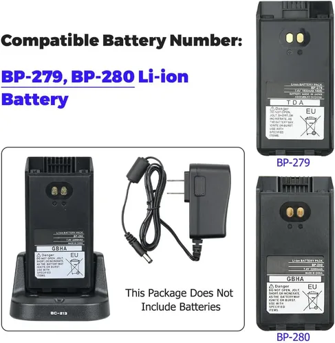 Vista 4 de Batería BP-280 de 7.4V 2200mAh con cargador BC-213 para ICOM F1000 F2000 F1100 F1000D F2000D F1000S F2000T F2100D A16 Radios Reemplazo de batería