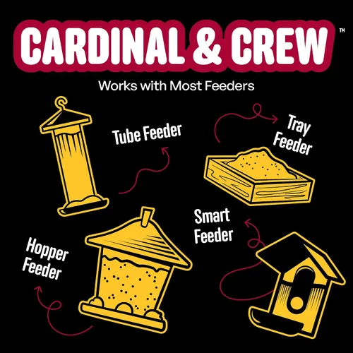 Vista 10 de Cool Birds Cardinal & Crew Semilla para Aves Silvestres – 10 lb. Girasol de Aceite Negro, Corazones de Girasol y Mezcla de Cártamo para Cardenales