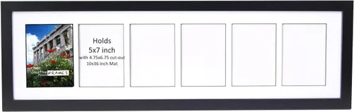 Vista 12 de Creative Picture Frames Marco de Fotos Negro con 2 Aberturas de Vidrio que Contiene Fotografías de 5 por 7 Pulgadas con Paspartú Negro de 10X12