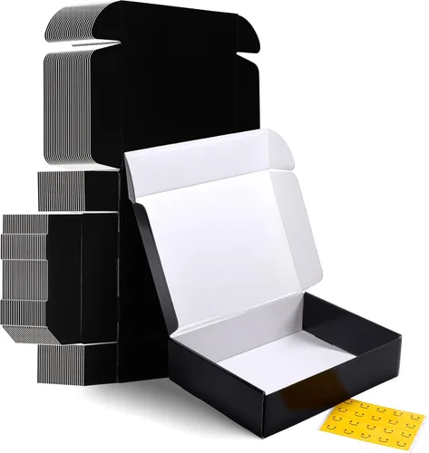 Vista 11 de HORLIMER Paquete de 40 cajas de envío de 5 x 5 x 5, caja de cartón corrugado blanco para correo, embalaje, pequeñas empresas