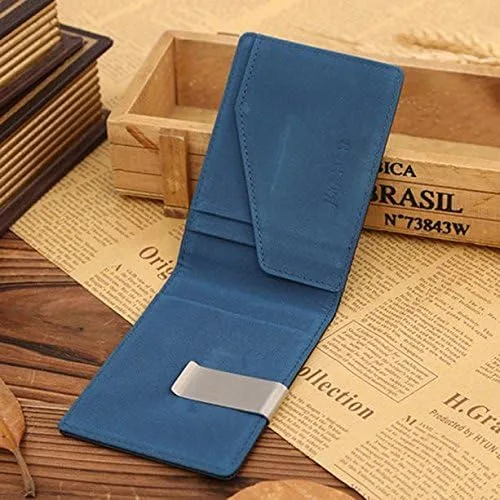 Vista 2 de Billetera de cuero mágico con clip de moda para hombre