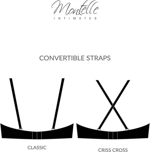 Vista 3 de Montelle Bralette de encaje floral elástico de tamaño copa sin varillas para mujer