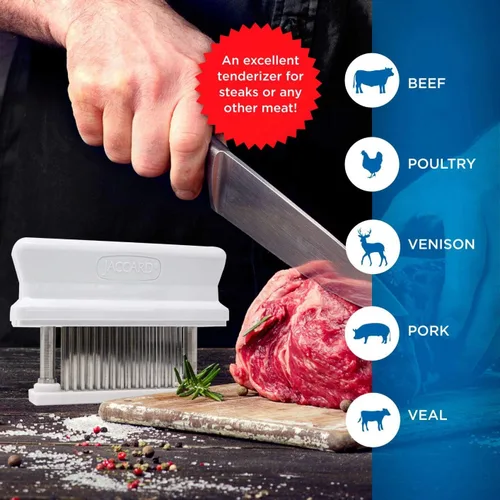 Vista 4 de Jaccard 200348, Ablandador de carne de 48 cuchillas duradero con aguja de acero inoxidable ultraafilada, utensilio de cocina para ablandar pollo