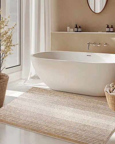 Vista 81 de BSICPRO Tapetes de baño de felpilla, 20 x 32 pulgadas, antideslizantes, absorbentes, suaves, peludos, para baño, lavables a máquina (salvia)