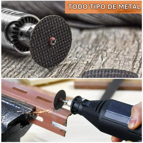 Vista 7 de Ruedas de corte para herramienta rotativa, ruedas de corte de madera de metal de diamante y disco de corte de taladro (rueda de corte plateada)