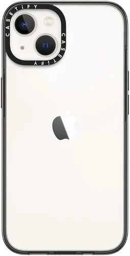 Vista 2 de CASETiFY Funda compacta para iPhone 13 [2 veces probada contra caídas de grado militar / protección contra caídas de 4 pies] - Negro transparente