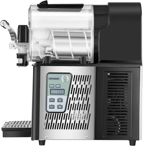 Vista 8 de VEVOR - Máquina comercial para hacer granizados, 3L x 2 de tanque doble, máquina para hacer bebidas heladas de 24 tazas, máquina para hacer