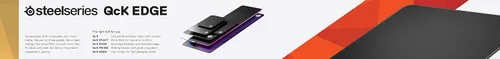 Vista 9 de SteelSeries QcK Edge - Cloth Gaming Mouse Pad - stitched edge to prevent wear and tear - optimized for gaming sensors - size L