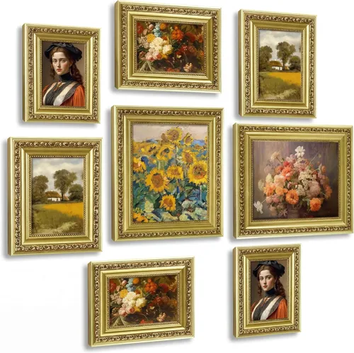 Vista 10 de Novabright 8 portarretratos vintage de bronce (8 x 10, 5 x 7, 4 x 6)