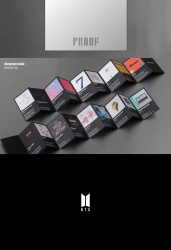 Vista 5 de BTS Proof Anthology Album Compact Edition 1p Mini póster plegable en paquete+80p folleto+1p PhotoCard+1p Postcard+1ea Discografía Guía+Seguimiento