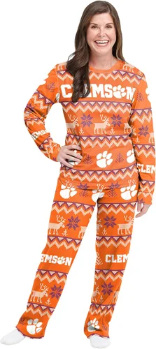 Vista 2 de FOCO Womens NCAA College Team Ugly Pattern Matching Set Family Holiday Pajamas